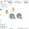 Round Gemstone Stud Earrings with Loop, 12x9mm Gold Plated DIY Earring Findings, GemMartUSA (90023)